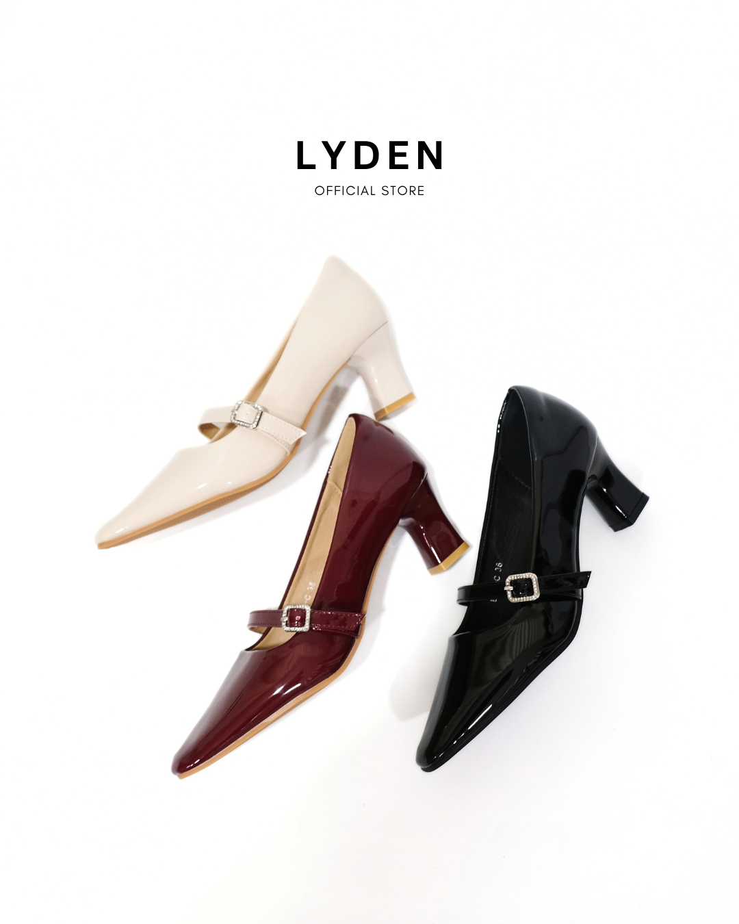【NEW】Lyden Mary Jane Pointed Heels Series 6cm pump heels - Classic Black//Maroon//Apricot