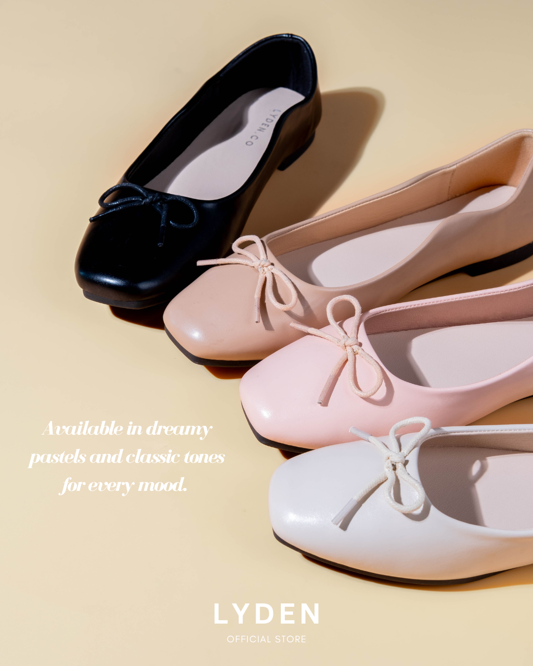 【NEW】Lyden Puffy Belle Series Flats - Beige//Pink//Khaki//Classic Black