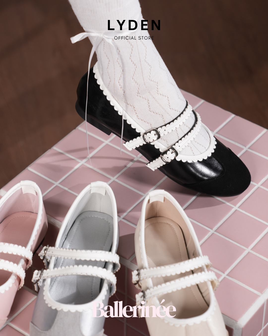【NEW】Lyden Ballerinée Flats Series - Classic Black//Grey//Beige//Pink