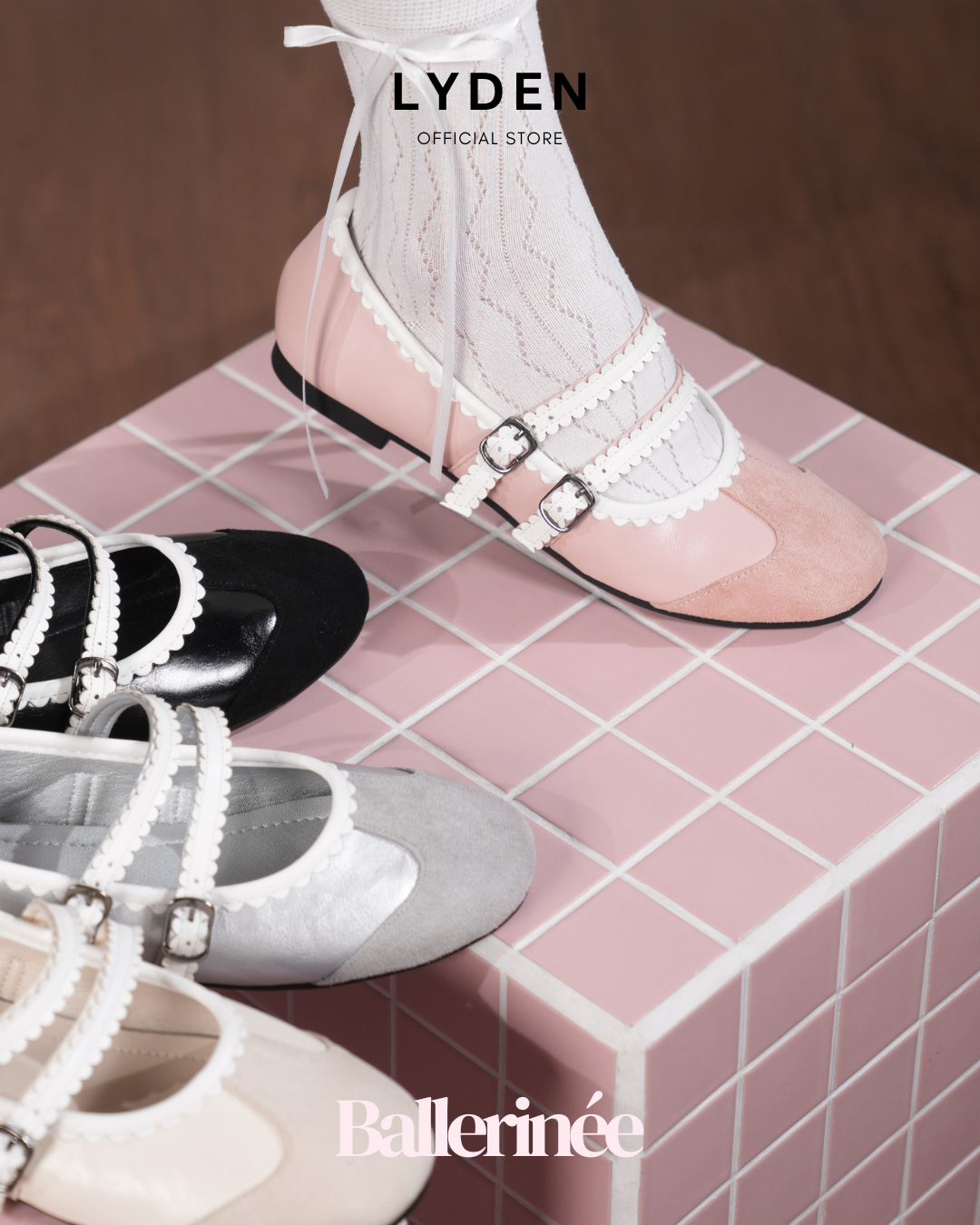 【NEW】Lyden Ballerinée Flats Series - Classic Black//Grey//Beige//Pink