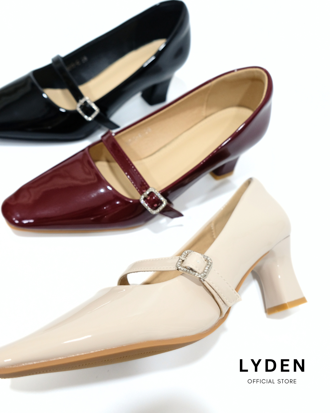 【NEW】Lyden Mary Jane Pointed Heels Series 6cm pump heels - Classic Black//Maroon//Apricot