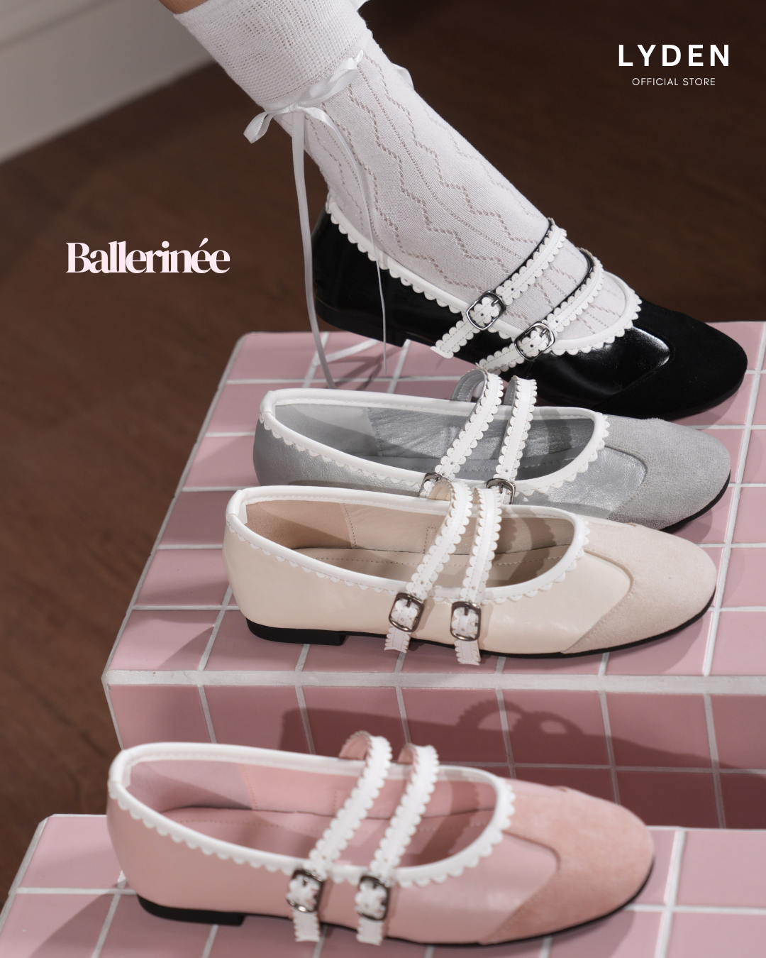 【NEW】Lyden Ballerinée Flats Series - Classic Black//Grey//Beige//Pink