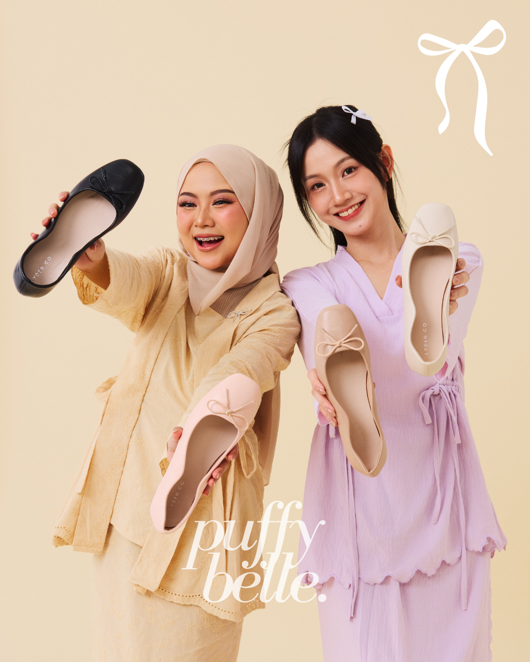 【NEW】Lyden Puffy Belle Series Flats - Beige//Pink//Khaki//Classic Black