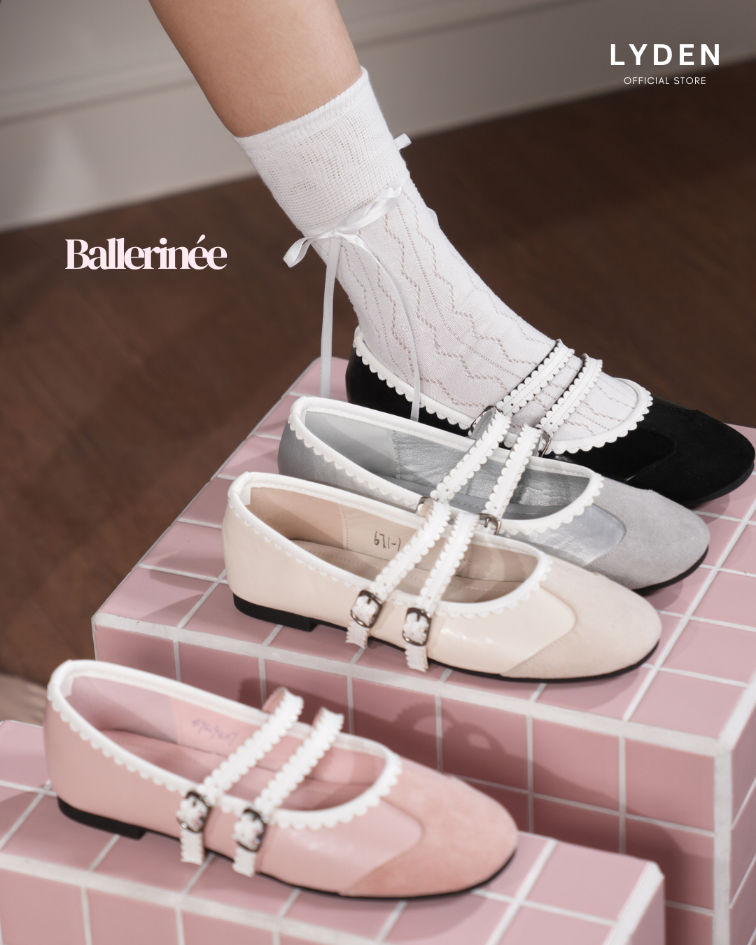 【NEW】Lyden Ballerinée Flats Series - Classic Black//Grey//Beige//Pink