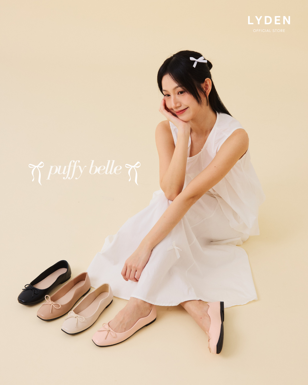 【NEW】Lyden Puffy Belle Series Flats - Beige//Pink//Khaki//Classic Black