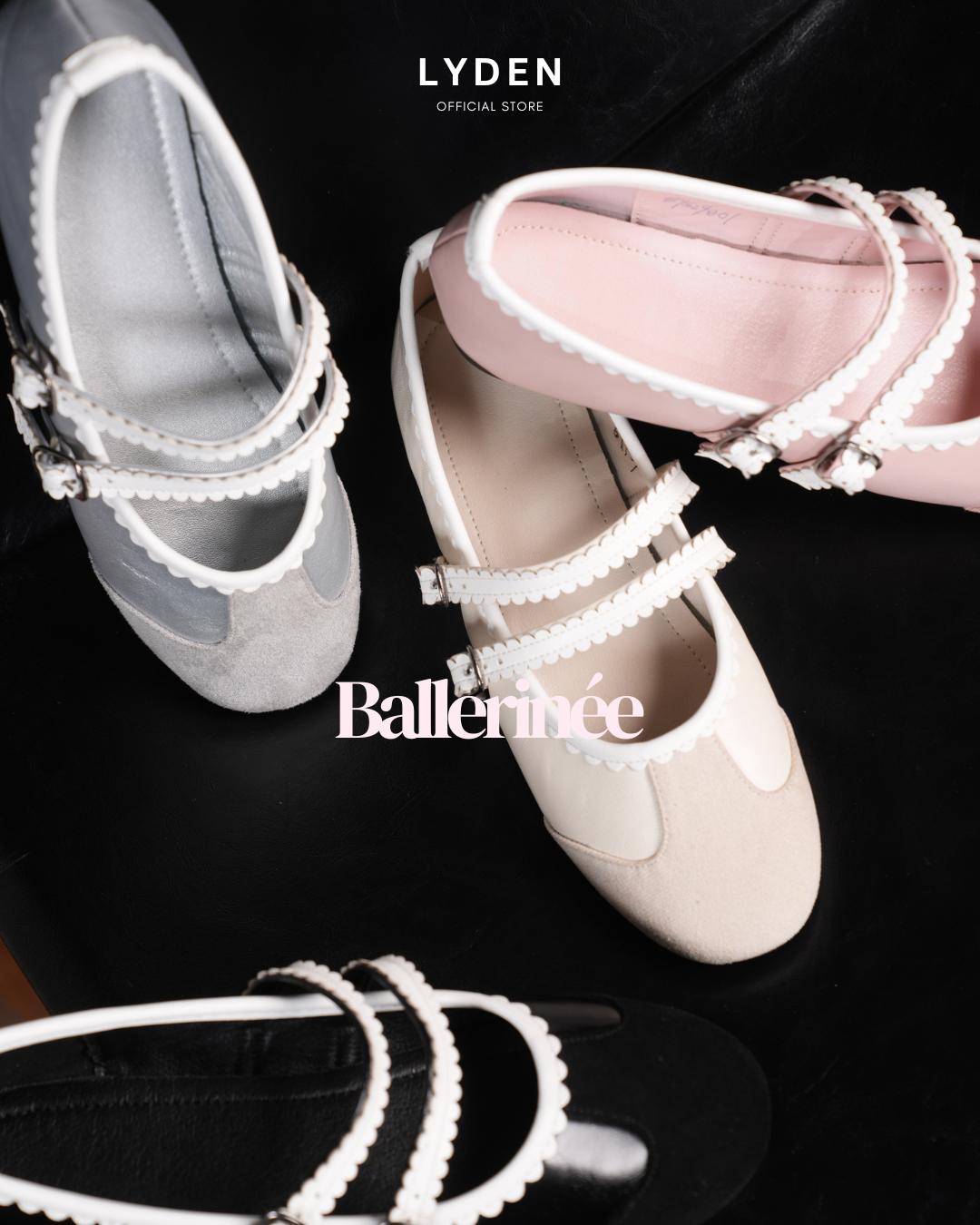【NEW】Lyden Ballerinée Flats Series - Classic Black//Grey//Beige//Pink