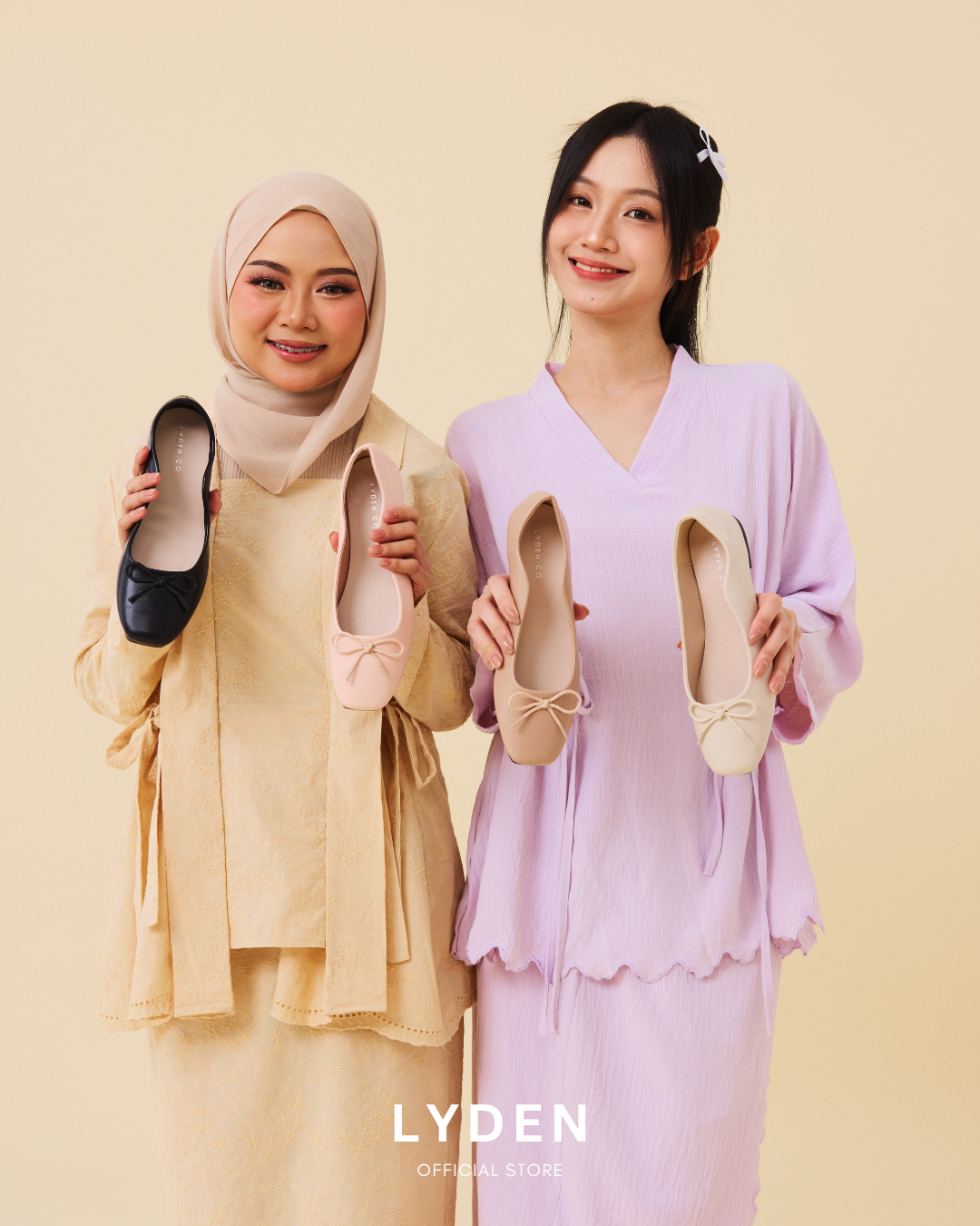 【NEW】Lyden Puffy Belle Series Flats - Beige//Pink//Khaki//Classic Black