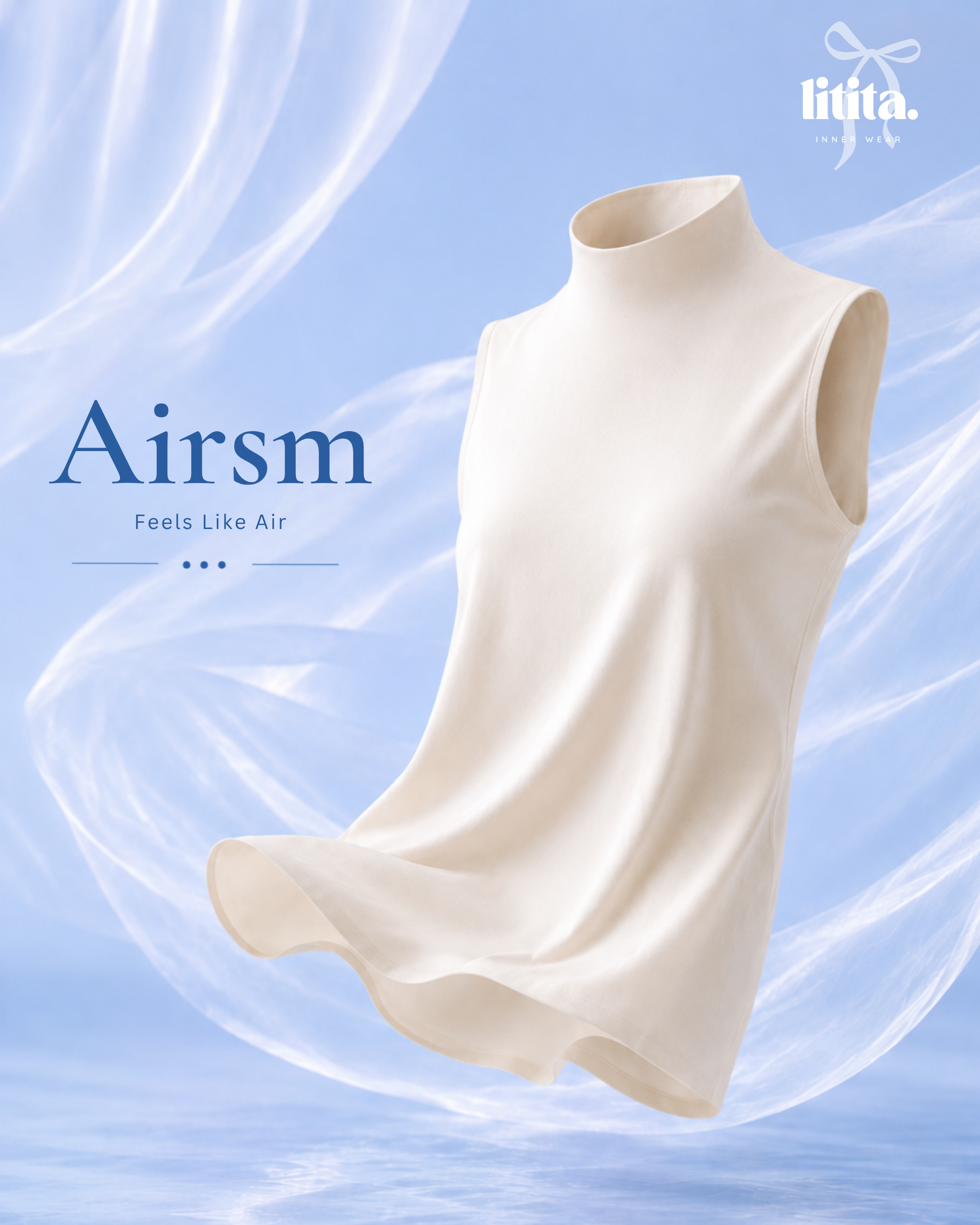 【Litita Ice Silk】Tops / Sleeveless High Neck