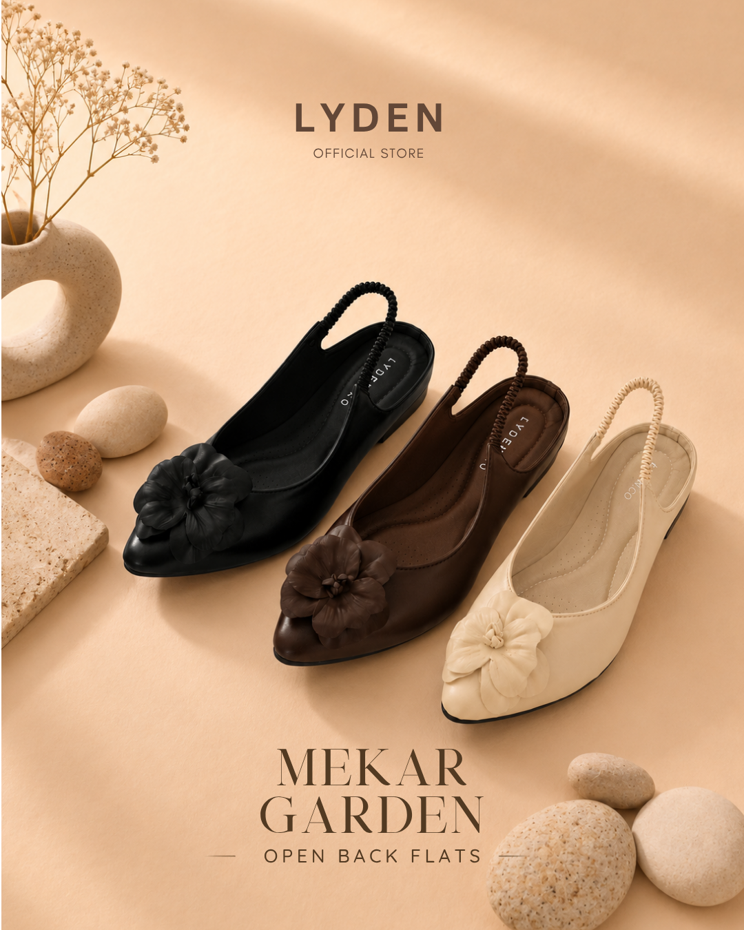 【Mekar Garden】Open Back Flats Series