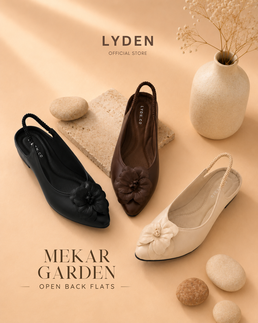 【Mekar Garden】Open Back Flats Series