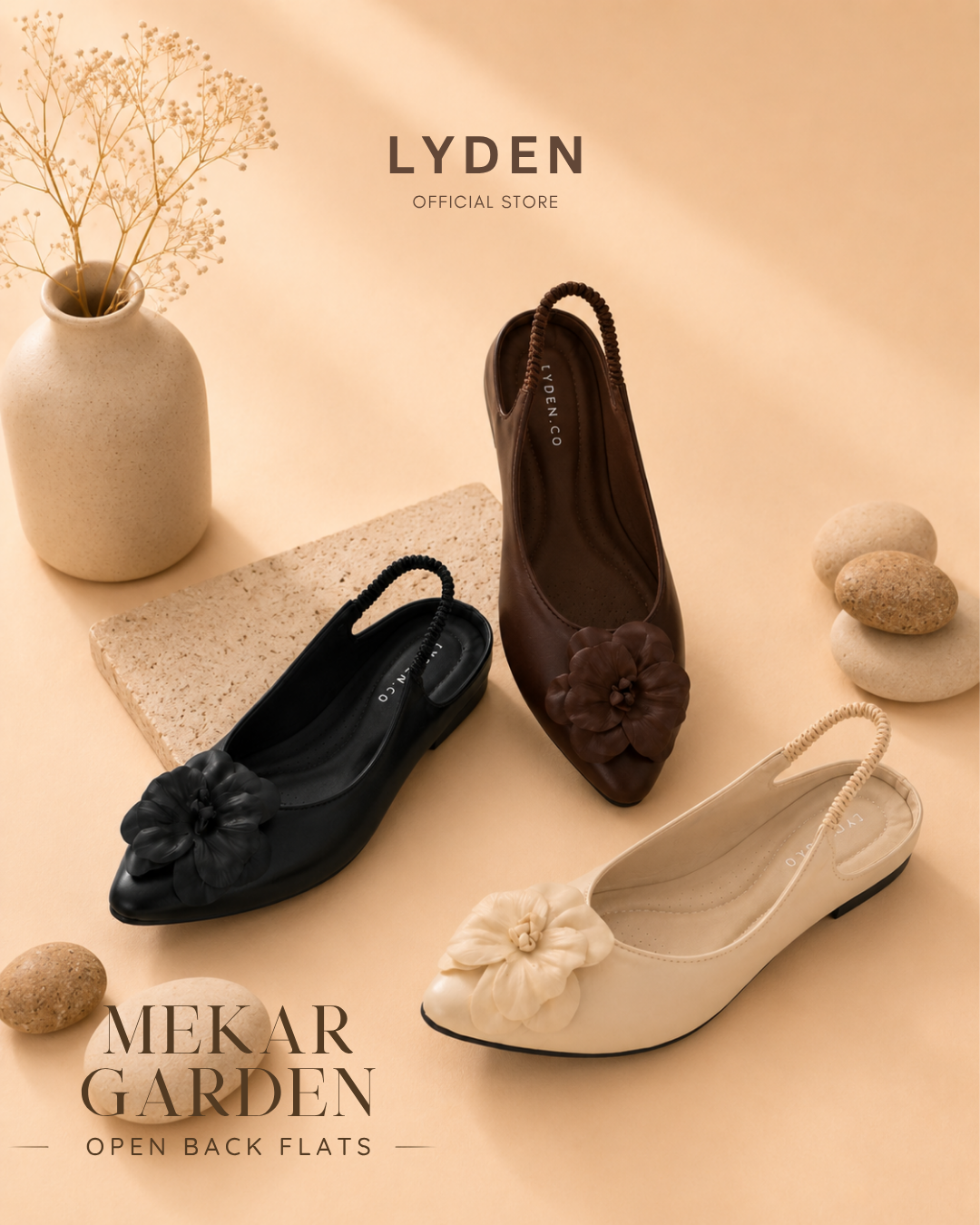 【Mekar Garden】Open Back Flats Series