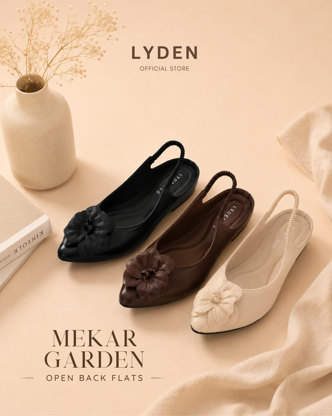 【Mekar Garden】Open Back Flats Series