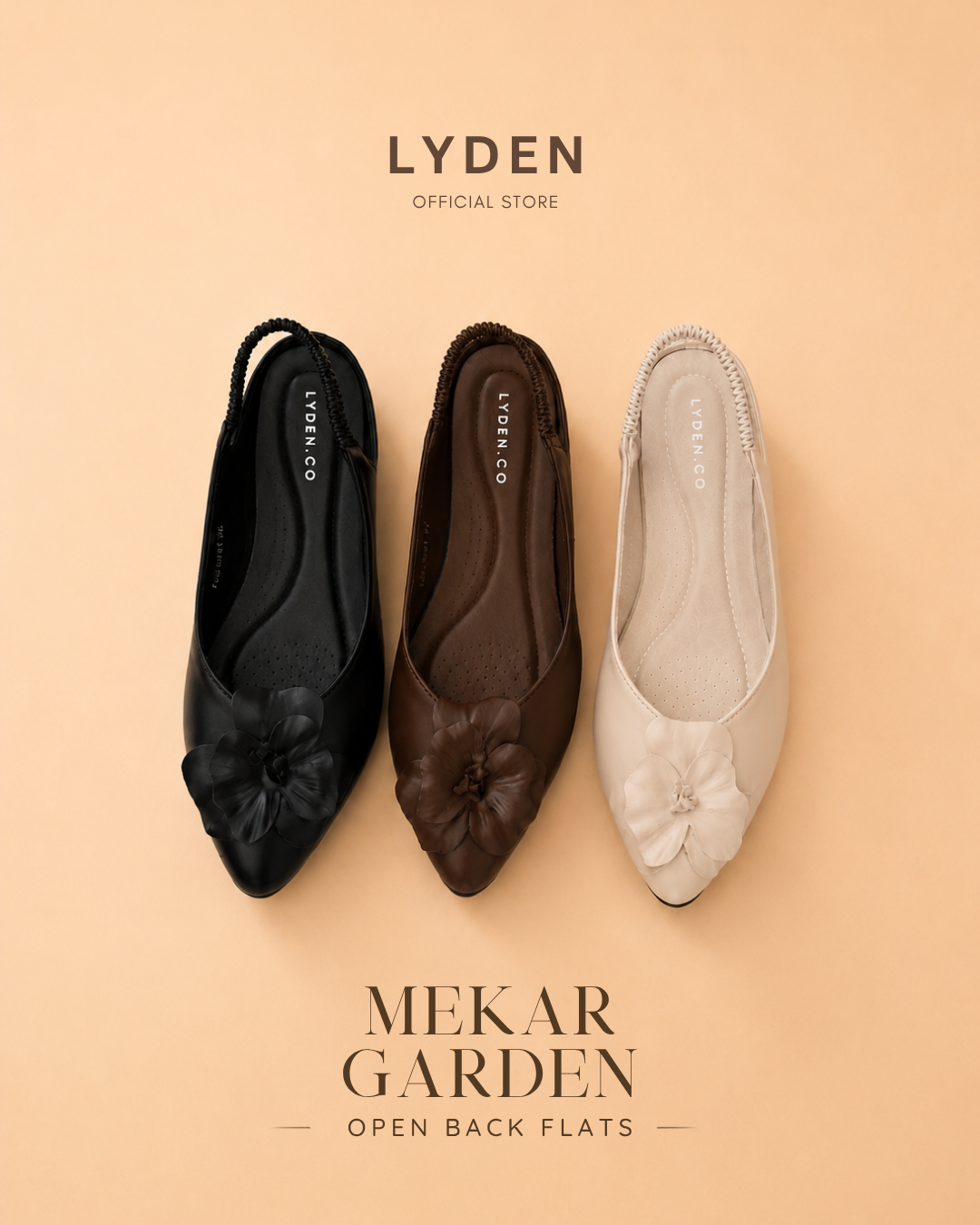 【Mekar Garden】Open Back Flats Series
