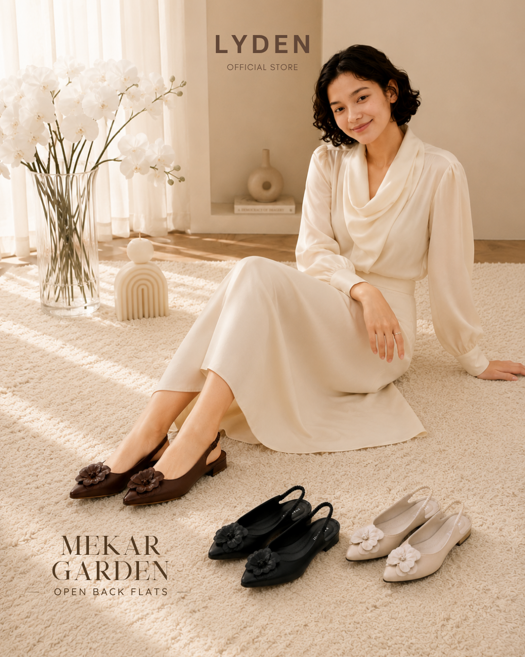 【Mekar Garden】Open Back Flats Series