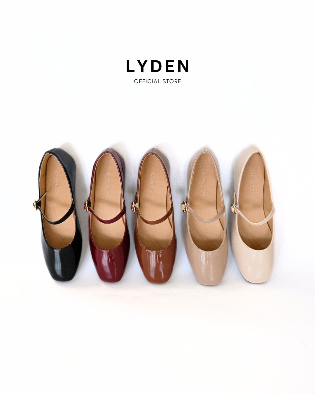 【Le Flowers Mini】Flats with Strap Series - Beige//Khaki//Brown/Maroon//Classic Black