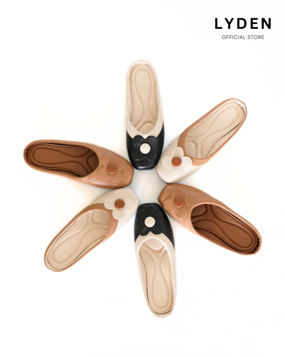 【Le Flowers The Secret Garden Series】No.4 Petal Slip-On Womens Flats/ Womens floral flats /Kasut Bunga Perempuan - Classic Black//Brown//Beige