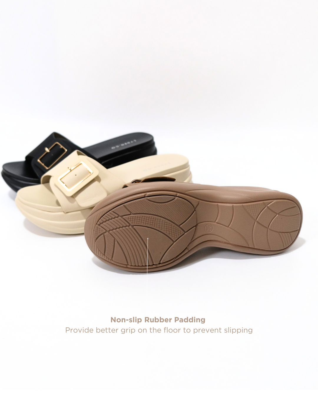 【NEW】Lyden Faye Wedges Series 6cm Platform Sandals - Beige//Brown//Classic Black