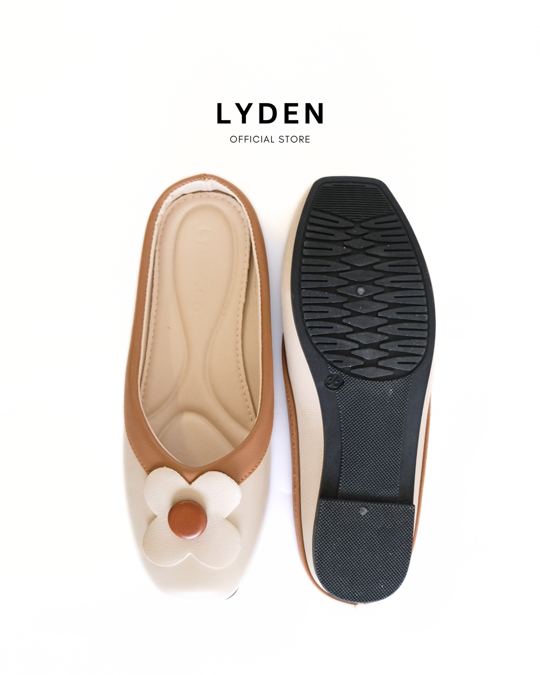 【Le Flowers The Secret Garden Series】No.4 Petal Slip-On Womens Flats/ Womens floral flats /Kasut Bunga Perempuan - Classic Black//Brown//Beige