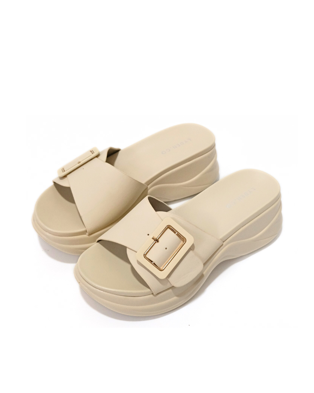 【NEW】Lyden Faye Wedges Series 6cm Platform Sandals - Beige//Brown//Classic Black