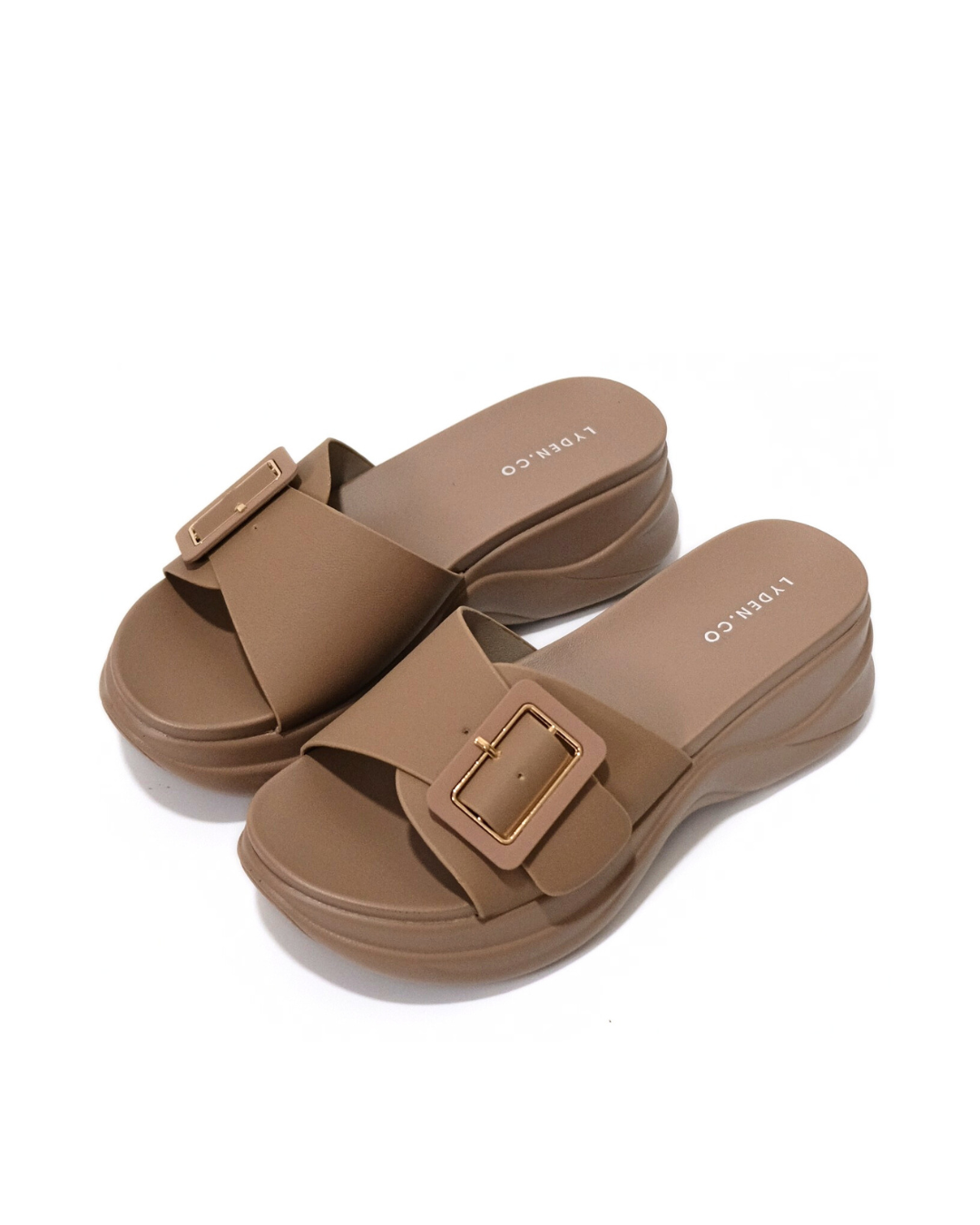 【NEW】Lyden Faye Wedges Series 6cm Platform Sandals - Beige//Brown//Classic Black