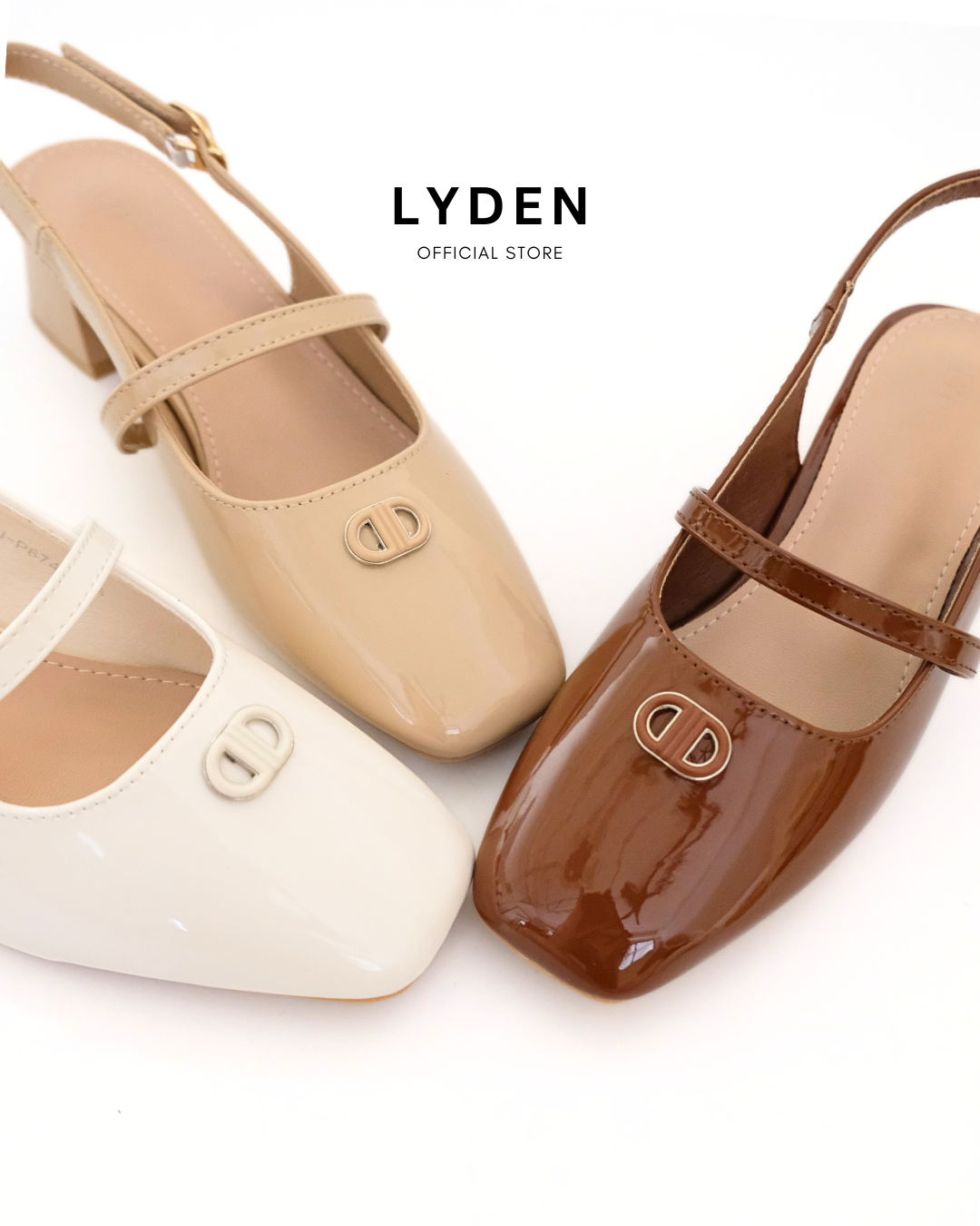 【NEW】Lyden Clara Glossy Heels series 5cm pump heels - Beige//Khaki//Brown