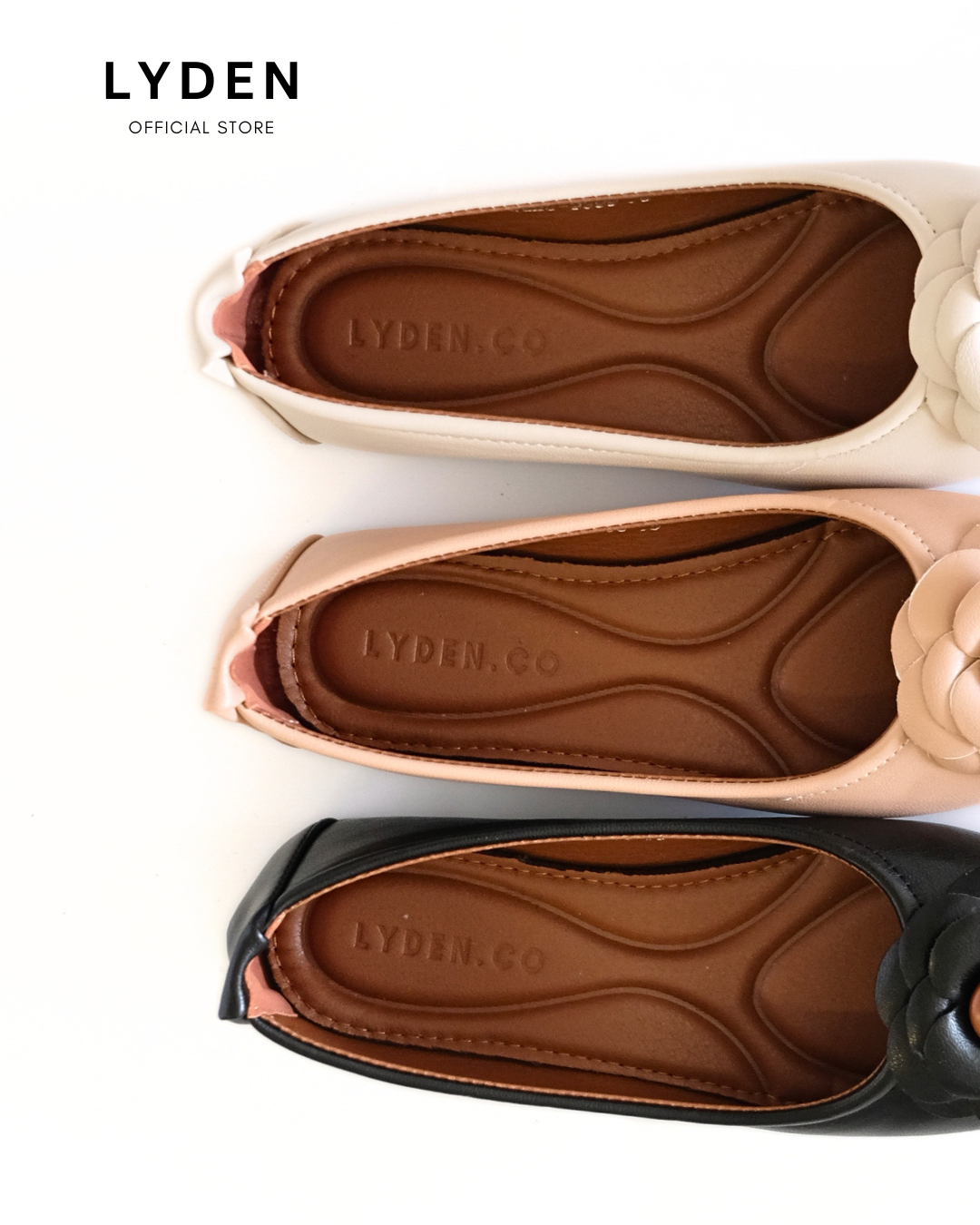 【Le Flowers The Secret Garden Series】No.5 Bloom Womens Flats/ Womens floral flats /cushion flats /Kasut Bunga Perempuan - Classic Black//Beige//Dark Pink