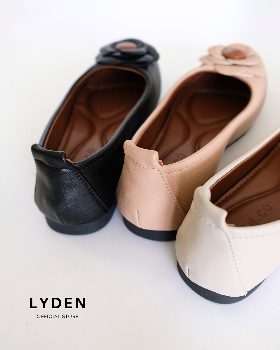 【Le Flowers The Secret Garden Series】No.5 Bloom Womens Flats/ Womens floral flats /cushion flats /Kasut Bunga Perempuan - Classic Black//Beige//Dark Pink