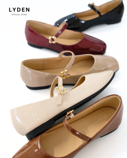 【Le Flowers Mini】Flats with Strap Series - Beige//Khaki//Brown/Maroon//Classic Black