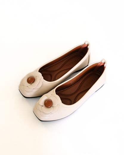 【Le Flowers The Secret Garden Series】No.5 Bloom Womens Flats/ Womens floral flats /cushion flats /Kasut Bunga Perempuan - Classic Black//Beige//Dark Pink