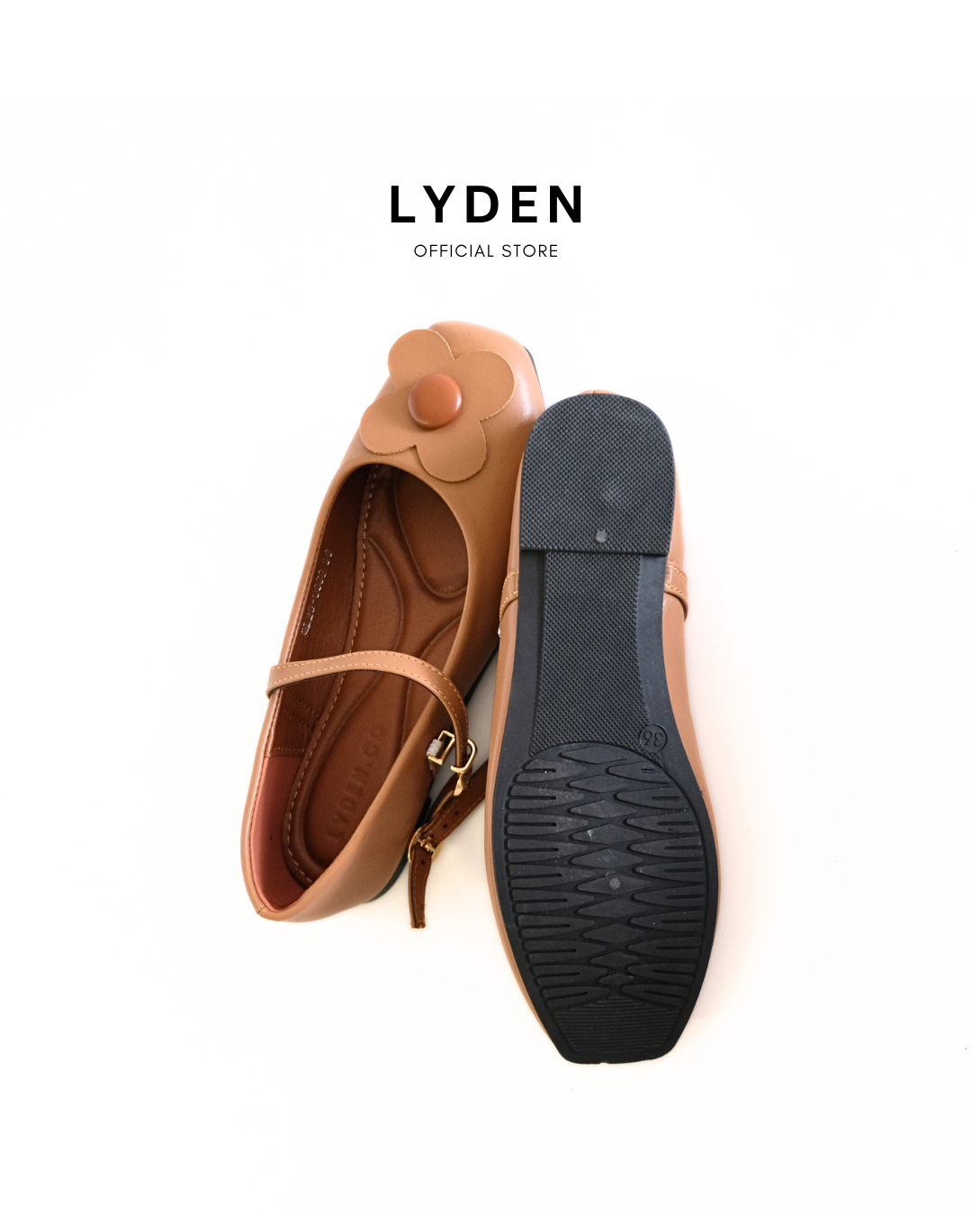 【Le Flowers The Secret Garden Series】No.4 Petal Strap Womens Flats/ Womens floral flats /Kasut Bunga Perempuan - Classic Black//Brown//Beige