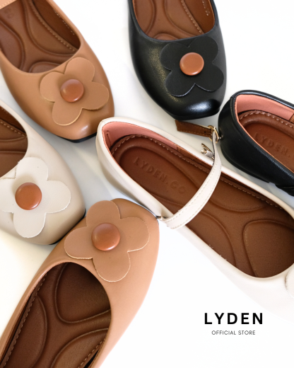 【Le Flowers The Secret Garden Series】No.4 Petal Strap Womens Flats/ Womens floral flats /Kasut Bunga Perempuan - Classic Black//Brown//Beige