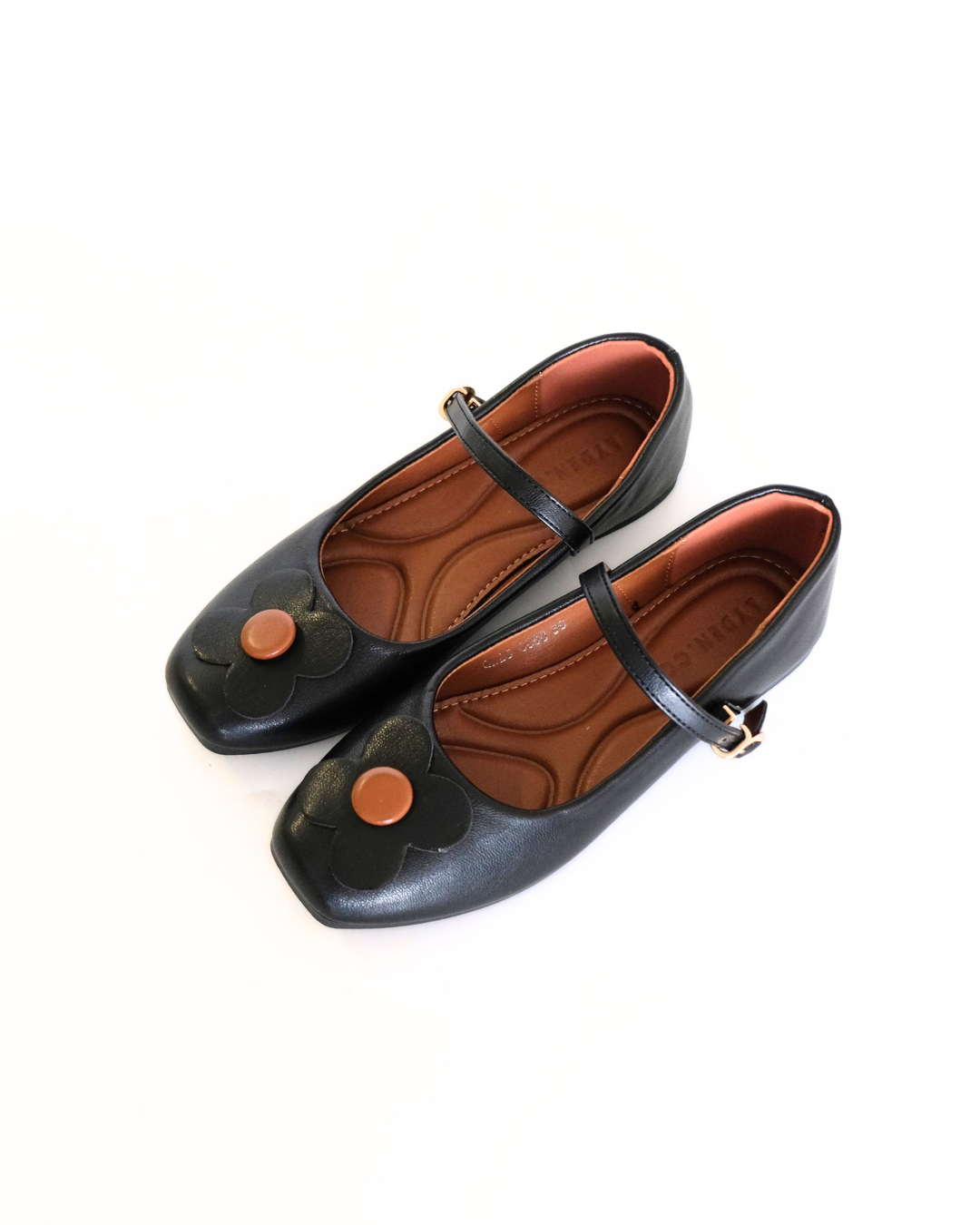 【Le Flowers The Secret Garden Series】No.4 Petal Strap Womens Flats/ Womens floral flats /Kasut Bunga Perempuan - Classic Black//Brown//Beige