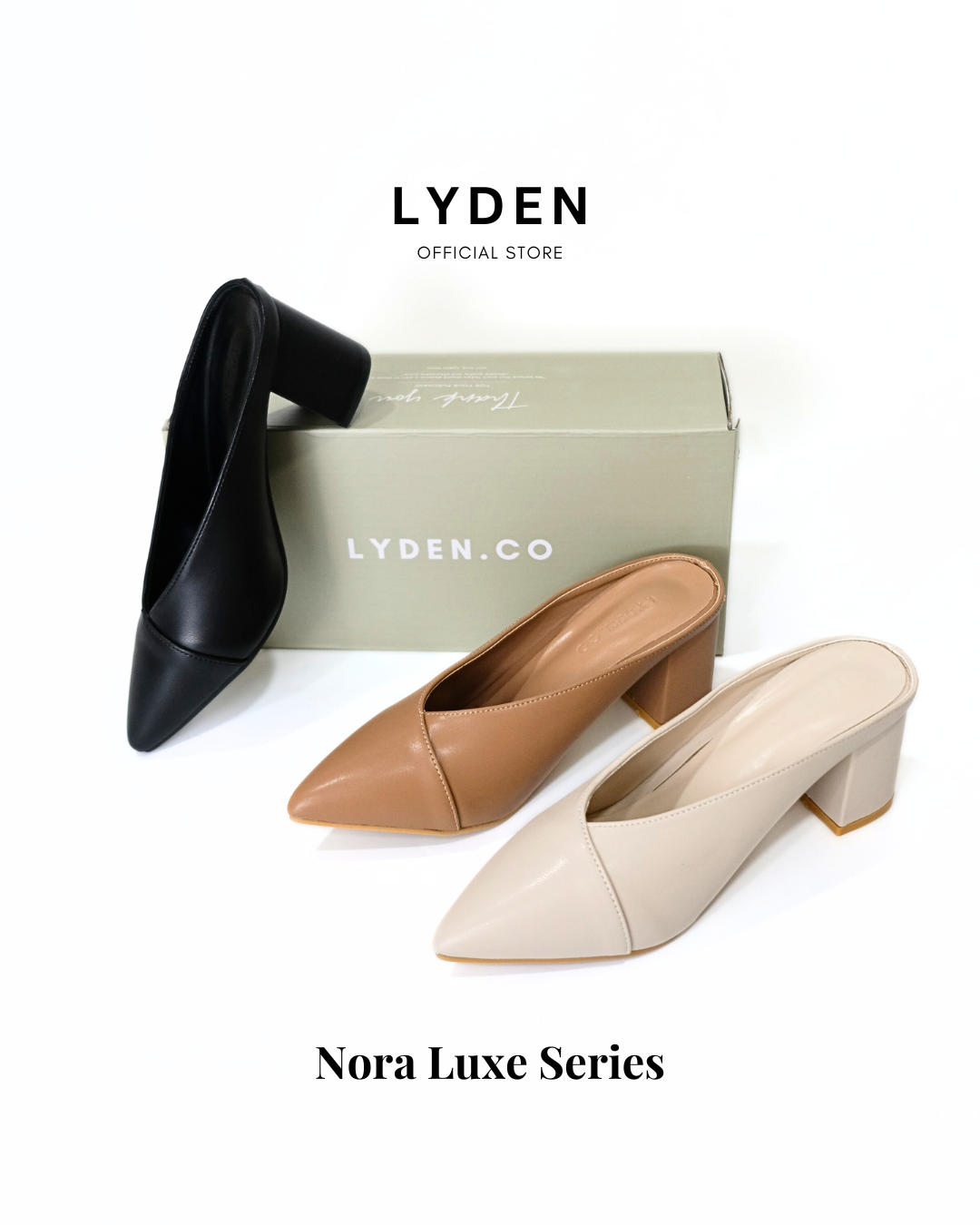 【NEW】Lyden Nora Luxe Series 2.5 inch pump heels - Classic Black//Khaki//Beige