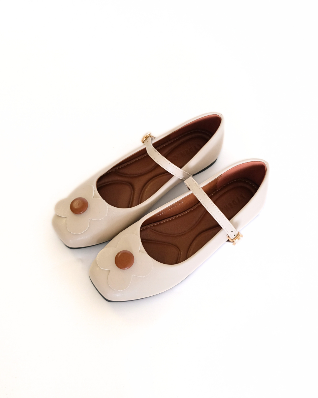 【Le Flowers The Secret Garden Series】No.4 Petal Strap Womens Flats/ Womens floral flats /Kasut Bunga Perempuan - Classic Black//Brown//Beige