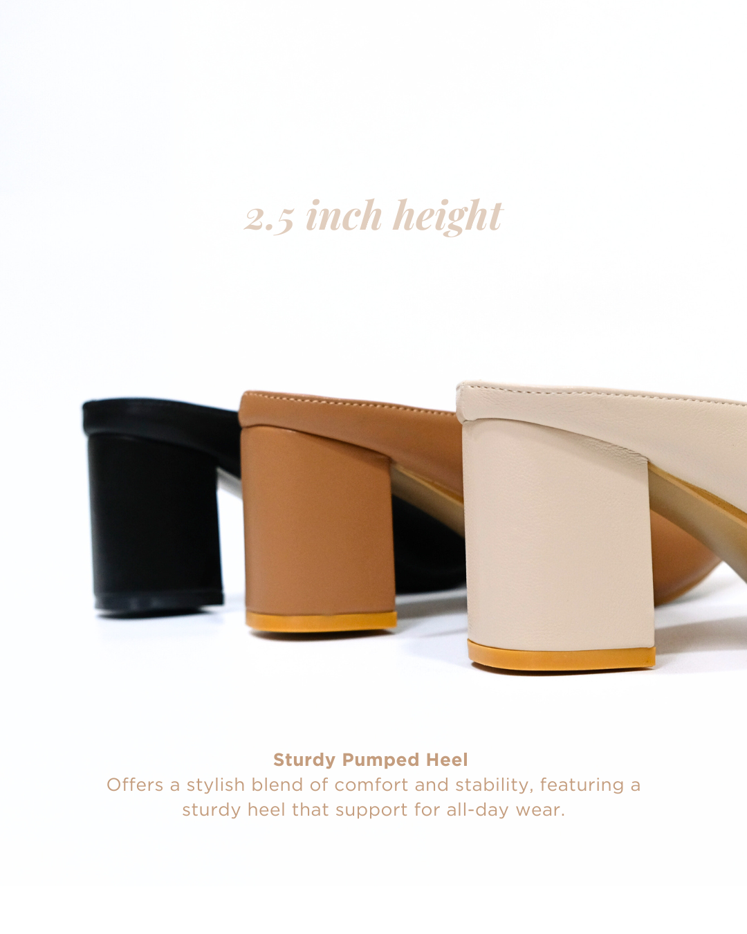 【NEW】Lyden Nora Luxe Series 2.5 inch pump heels - Classic Black//Khaki//Beige