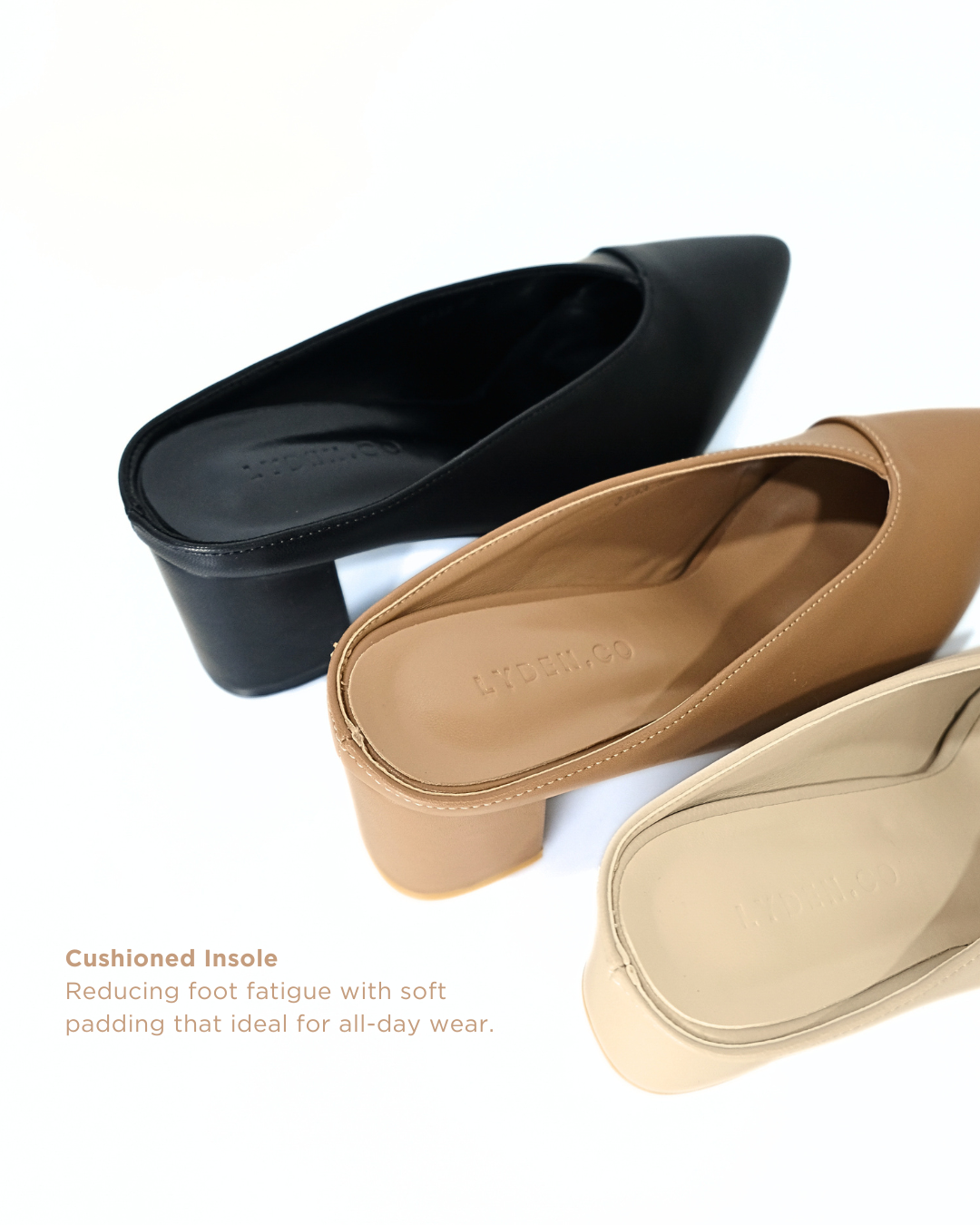 【NEW】Lyden Nora Luxe Series 2.5 inch pump heels - Classic Black//Khaki//Beige