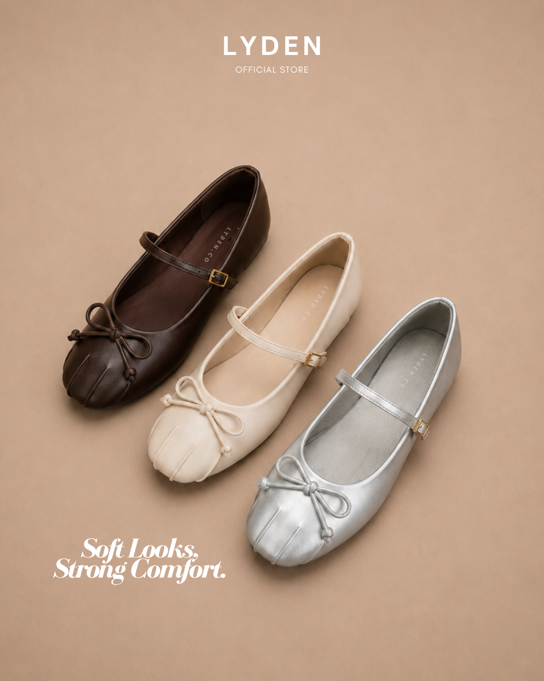 【NEW】Lyden Mary Jane Ballet Knot Strap Series Flats