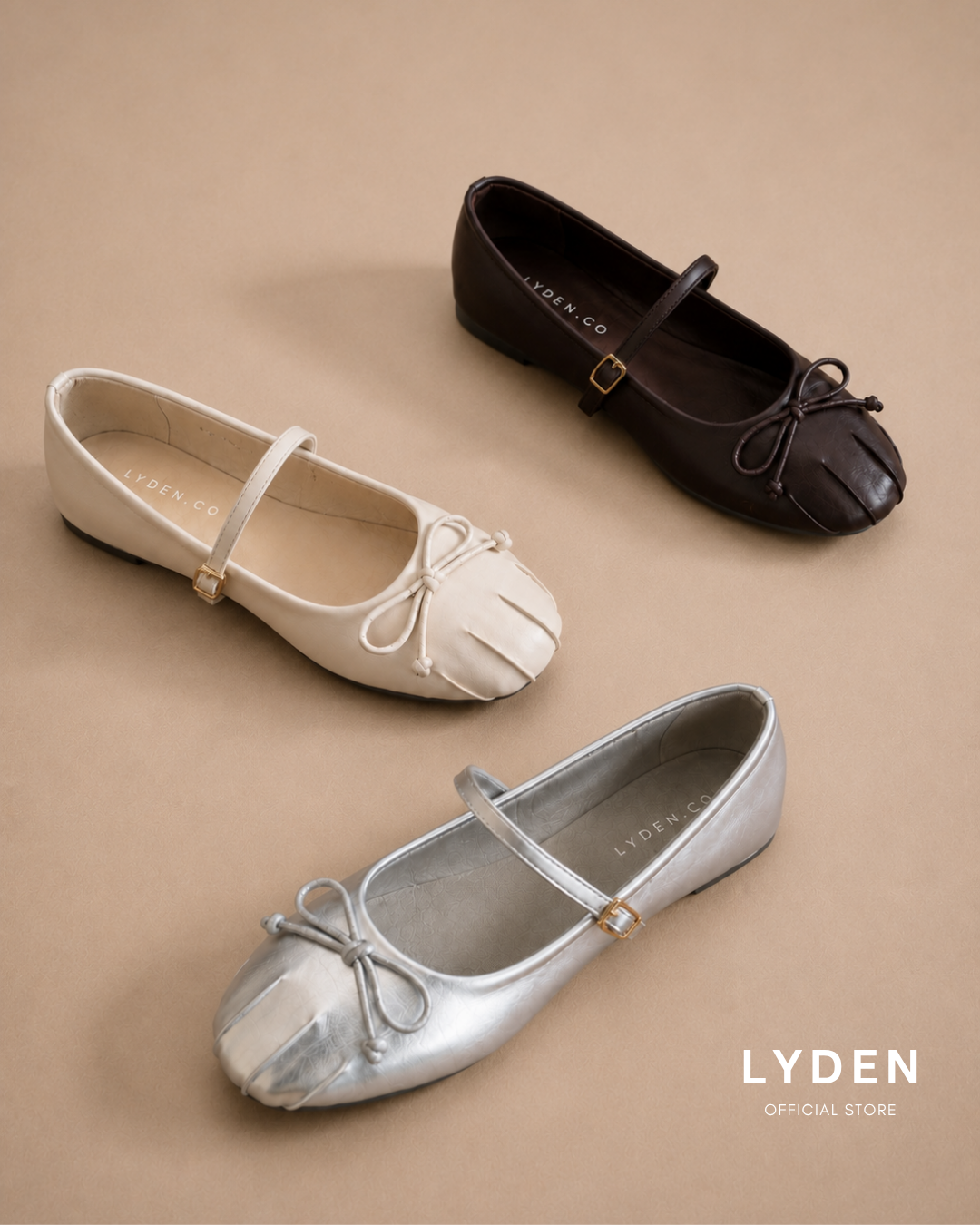 【NEW】Lyden Mary Jane Ballet Knot Strap Series Flats