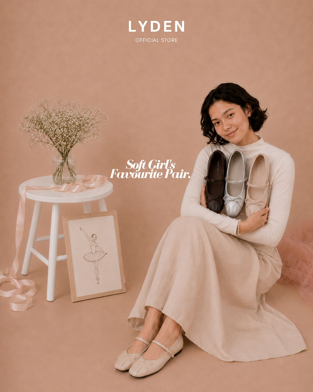 【NEW】Lyden Mary Jane Ballet Knot Strap Series Flats