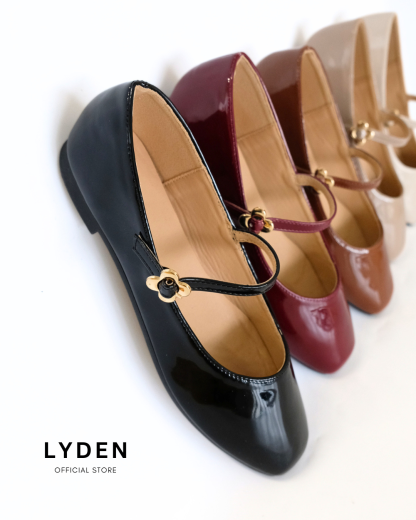 【Le Flowers Mini】Flats with Strap Series - Beige//Khaki//Brown/Maroon//Classic Black