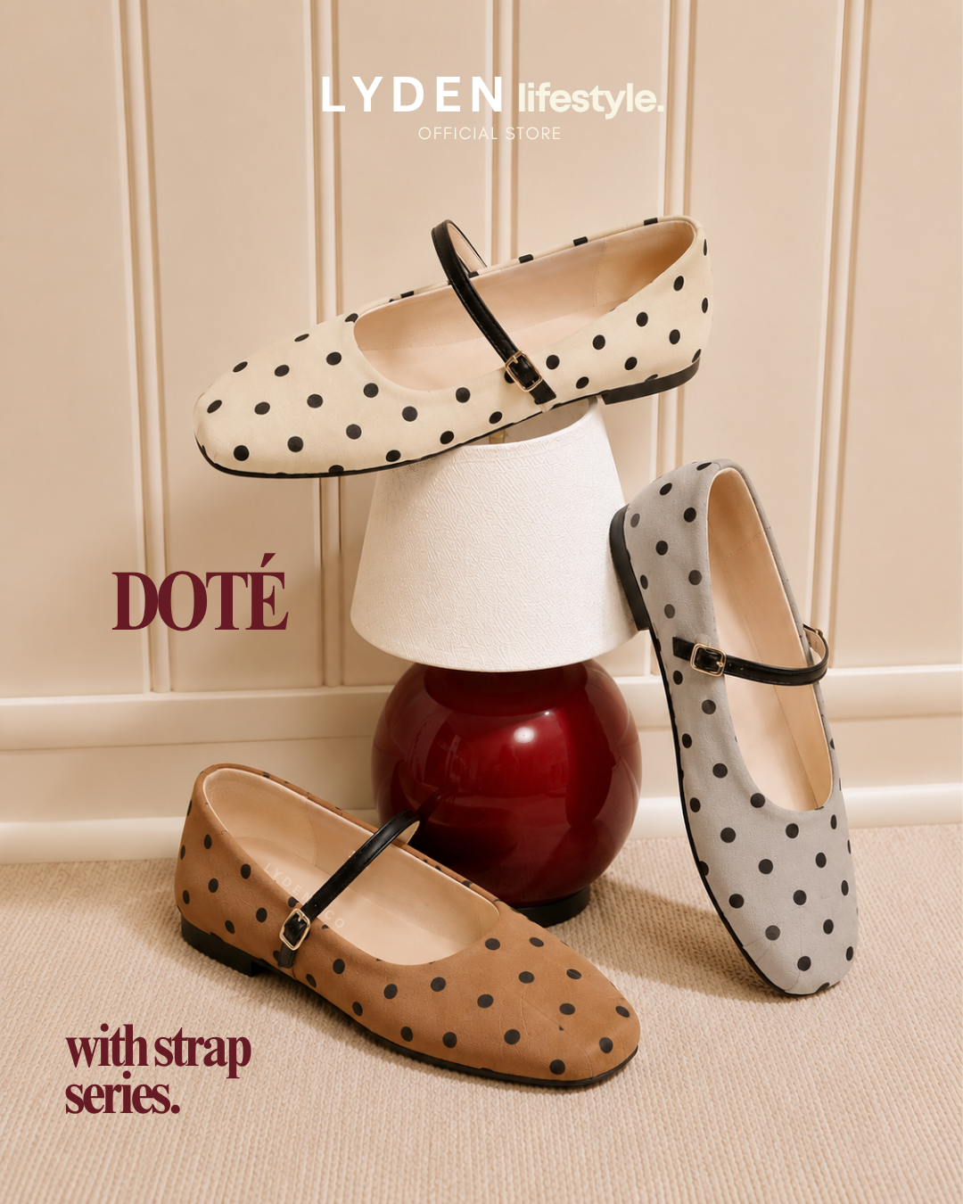 【NEW】Lyden DOTÉ Strap Series Flats