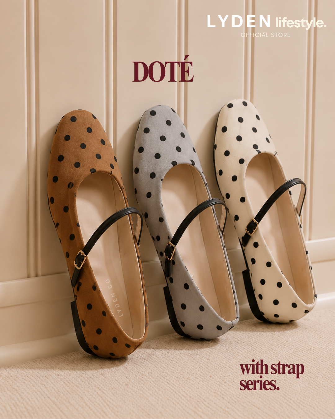 【NEW】Lyden DOTÉ Strap Series Flats