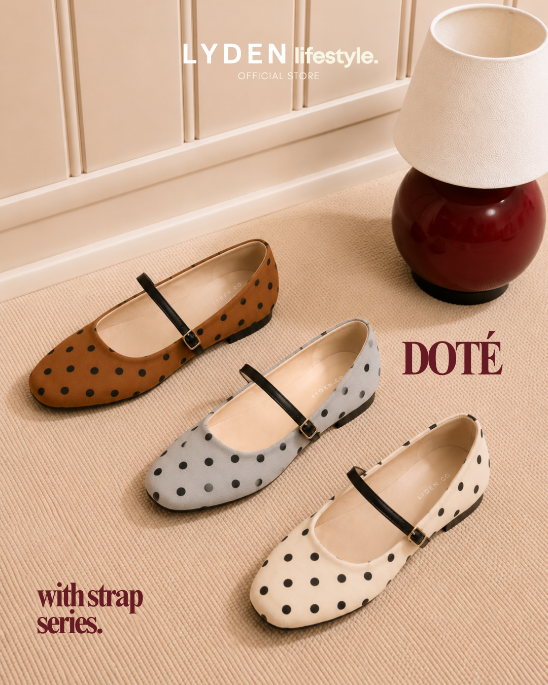 【NEW】Lyden DOTÉ Strap Series Flats
