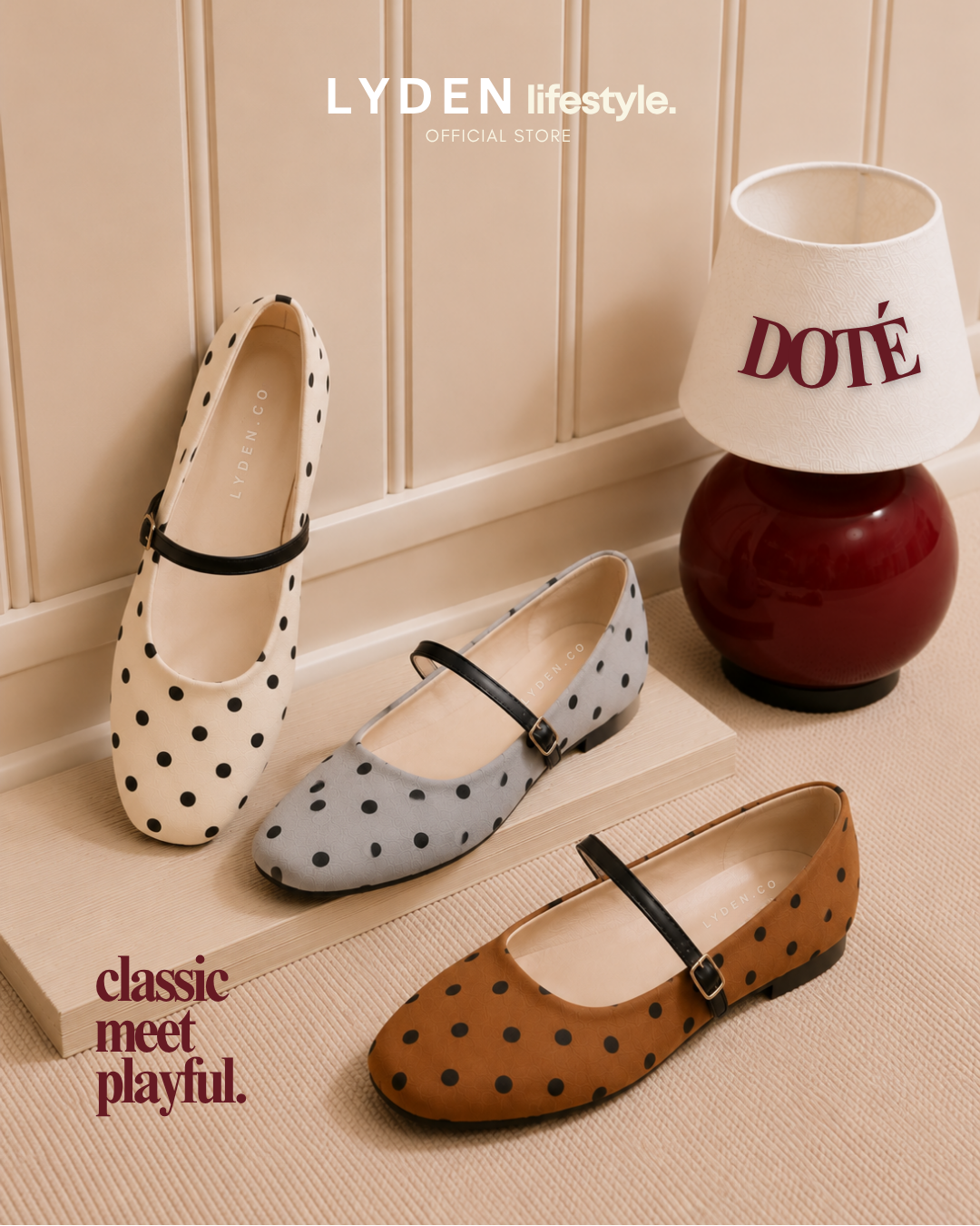 【NEW】Lyden DOTÉ Strap Series Flats