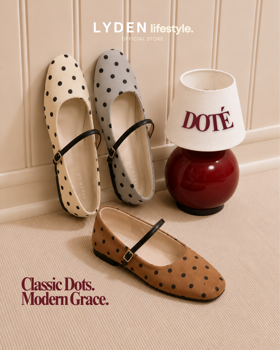 【NEW】Lyden DOTÉ Strap Series Flats