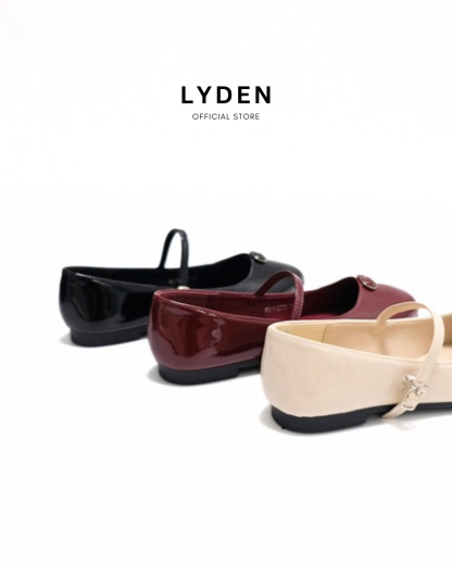 【NEW】Lyden Clara Glossy Strap Series Flats - Beige//Maroon//Classic Black