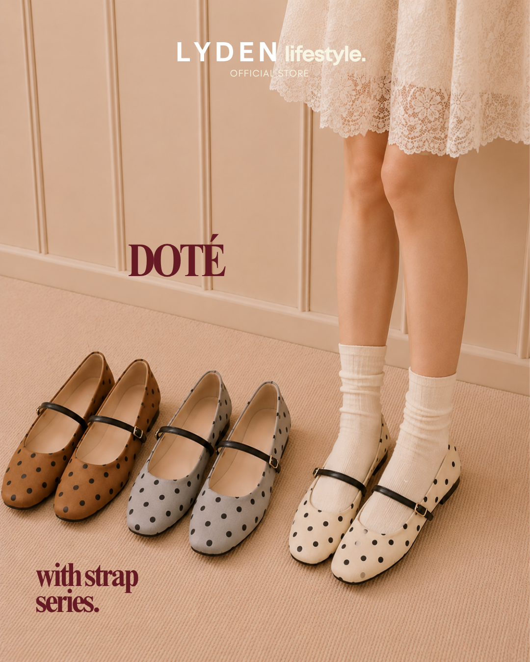 【NEW】Lyden DOTÉ Strap Series Flats