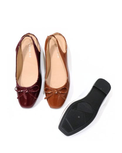 【NEW】Lyden Mary Jane Open Back Series Flats - Silver//Dk Brown//Maroon