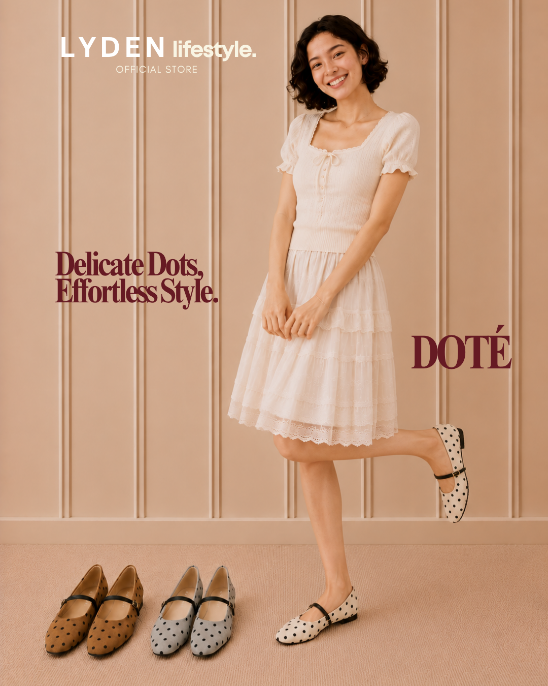 【NEW】Lyden DOTÉ Strap Series Flats