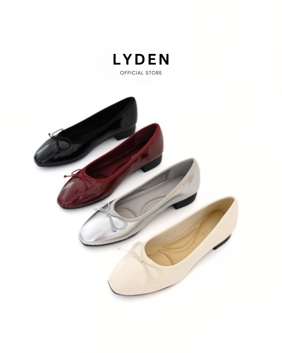 【NEW】Lyden Mary Jane Glossy series 1 Inch heels - Classic Black//Maroon//Silver//White